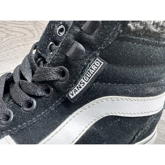 Vans SK8-Hi Shoes Black Suede Faux Fur Sherpa Women's Size 6 - Picture 4 of 11